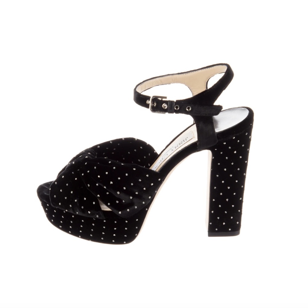 JIMMY CHOO Velvet Printed Sandals Size: 5.5 | IT 35.5